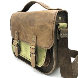 Sac "Cartable" Marron / Vert