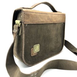 Sac "Cartable" Marron / Vert