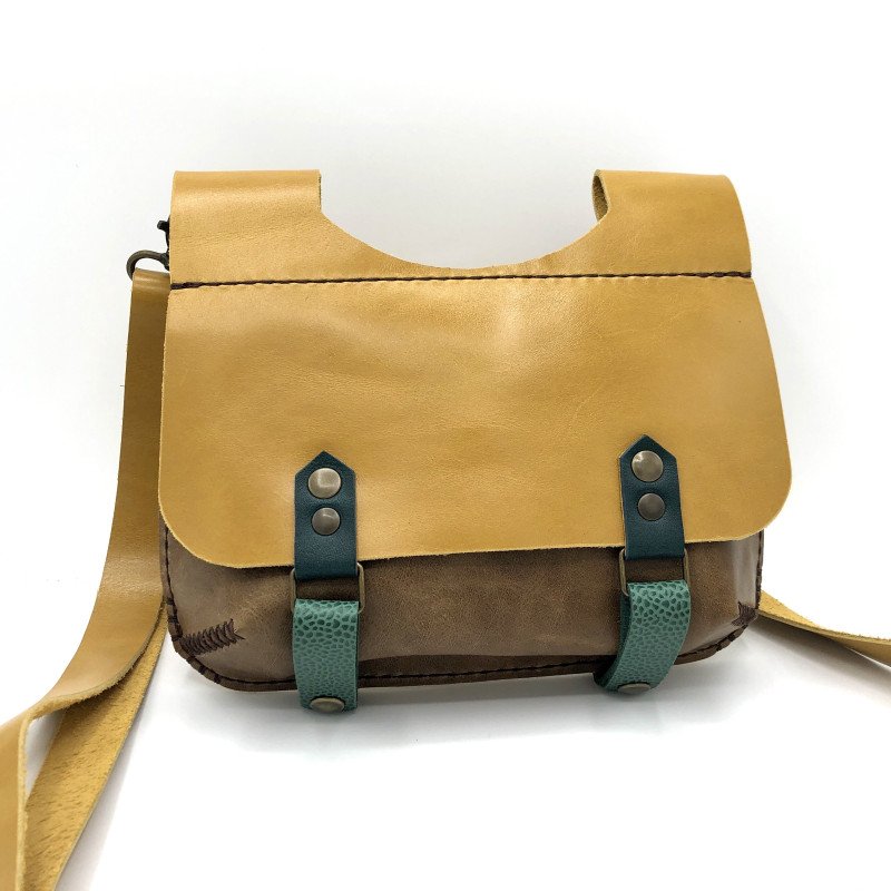 Escarcelle jaune / vert / marron